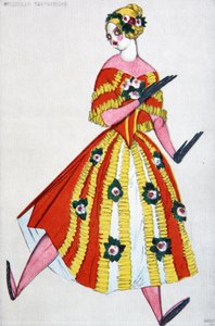 Figurino do balé The Magic Toy Shop de G. Rossini, 1919 de Leon Bakst