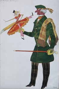 Inglês. Figurino do balé The Magic Toy Shop de G. Rossini, 1919 de Leon Bakst
