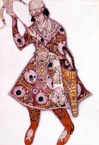 O traje de Léon Bakst para "The Fire Bird" de Stravinsky na Ópera de Paris, junho de 1910 de Leon Bakst