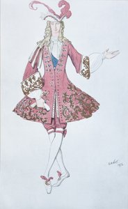 Página da princesa. Figurino do balé A Bela Adormecida de P. Tchaikovsky, 1916 de Leon Bakst