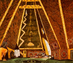 Cenografia de Thamar, ballet de Mily Balakirev, 1912 de Leon Bakst