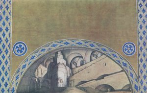 Cenografia da peça O Martírio de São Sebastião, de Gabriele DAnnuzio, 1922 de Leon Bakst