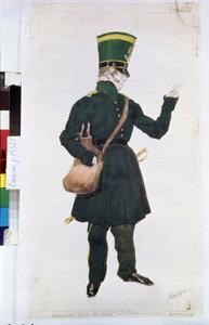 o traje de carteiro para o ballet "La fee des poupees" dirigido por Joseph Bayer (1852-1913) de Leon Bakst