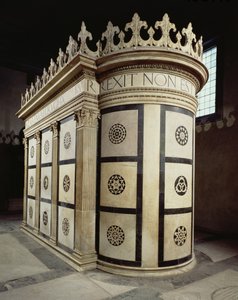 O pequeno templo do Santo Sepulcro na Capella Rucellai, 1467 (mármore)