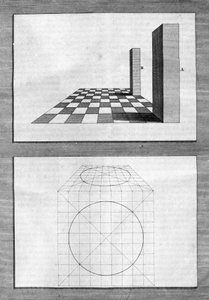 Tratamentos sobre arquitetura, perspectiva e geometria: quadro retirado de "De Architectura Libri decem" de Leon Battista Alberti (1404-1472), arquiteto, matemático, poeta italiano da Renascença, Londres
