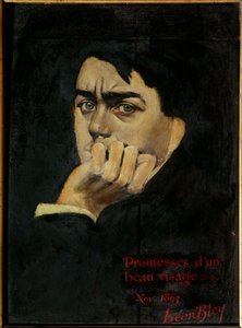 Auto-retrato Promessas de uma Bela Pintura de Rosto de Leon Bloy (1846-1917) 1863 Colecção Privada. de Leon Bloy