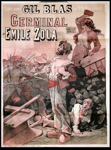 Cartaz publicitário da publicação de &39;Germinal&39; de Emile Zola (1840-1902) em &39;Gil Blas&39;, 25 de novembro de 1878
