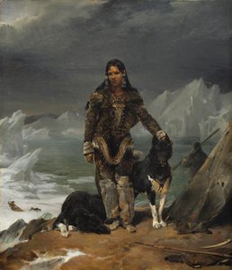 Uma mulher da terra dos esquimós de Léon Cogniet