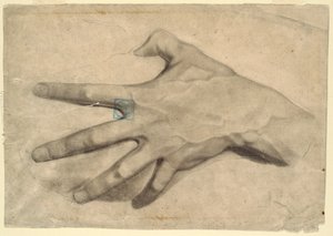 Desenho, Estudo de uma mão, 1881-92 de Leon Dabo