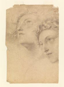 Desenho, Duas cabeças femininas, 1886-92 de Leon Dabo