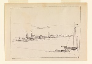 Paisagem com veleiro de Leon Dabo