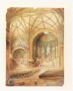 Renderização do Interior, Igreja de São João, Utica, NY