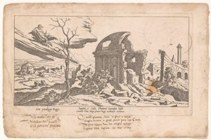 Júpiter contempla os danos causados ​​pela queda de Phaeton Le Fable de Calisto (título da série) Mito de Calisto (título da série)