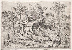 Paisagem com Putti, c. 1550.