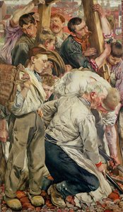The Men, painel da esquerda de The Age of the Worker de Leon Henri Marie Frederic
