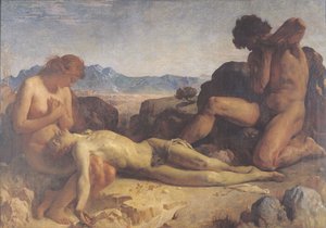 Adão e Eva encontrando o corpo de Abel de Leon Joseph Florentin Bonnat