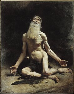 Job - Pintura por Leon Bonnat (1833-1922), óleo sobre tela