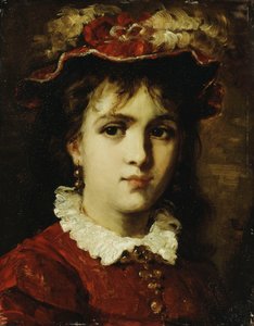Retrato de uma jovem garota, 1876 de Leon Joseph Florentin Bonnat