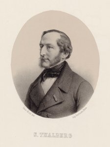 Retrato do pianista e compositor Sigismund Thalberg 1812-1871, ca 1860. de Leon Noel