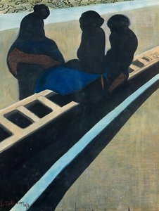 As esposas dos pescadores no cais de Leon Spilliaert