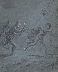Cena noturna com soldados perseguindo um fugitivo Mark XIV, 5-52, 1611-74. de Leonard Bramer