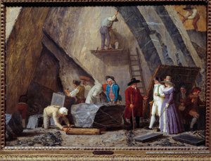 A extração do mármore de Saint-Anne de uma pedreira de Léonard Defrance