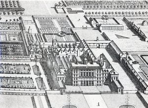 Badminton House no Condado de Gloucester, gravado por Johannes Kip (detalhe de 192764)