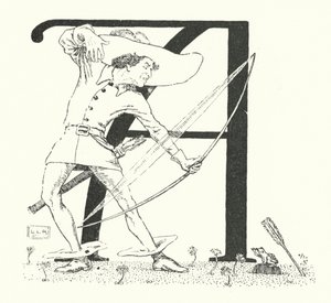 A foi um arqueiro e disparou contra um sapo (gravura) de Leonard Leslie Brooke