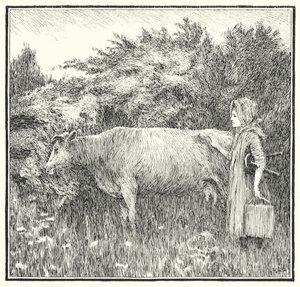Cushy cow bonny, solta o teu leite (gravura) de Leonard Leslie Brooke