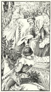 Aí vem um wooer (gravura) robusto de Leonard Leslie Brooke