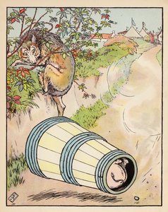 Ilustração para Os Três Porquinhos (litografia a cores) de Leonard Leslie Brooke