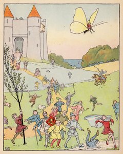 Ilustração para Tom Thumb (litografia a cores) de Leonard Leslie Brooke