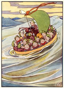 Os Jumblies (cor litho) de Leonard Leslie Brooke