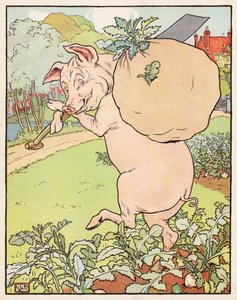 Os Três Porquinhos (litografia a cores)