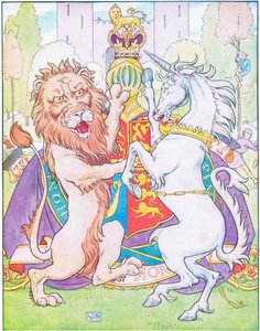 O leão e o unicórnio estavam lutando pela coroa (cor litho)