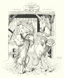 O leão e o unicórnio, estavam lutando pela coroa (gravura) de Leonard Leslie Brooke