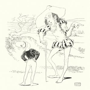 O homem no deserto perguntou-me, quantos morangos cresceram no mar (gravura) de Leonard Leslie Brooke