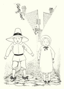 Havia um menino e uma menina que viviam em um beco (gravura) de Leonard Leslie Brooke