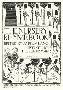 Ilustração da página de título de The Nursery Rhyme Book editada por Andrew Lang (gravura) de Leonard Leslie Brooke