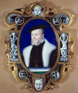 Retrato de Anne de Montmorency Connetable (1493-1567). Pintura de Leonard Limosin (1505-1577)