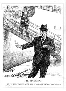 Eamon De Valera recusando a oportunidade de participar da Conferência de Ottawa, 1932 de Leonard Raven Hill