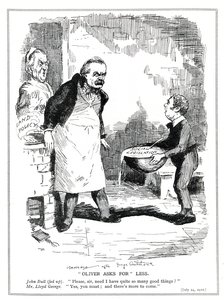John Bull reclama a Lloyd George que há demasiada reforma na sua legislação social e nas reformas da política de terras, 1912 de Leonard Raven Hill