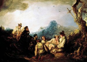 Bandidos na montanha, primeira metade do século XIX (óleo sobre tela)