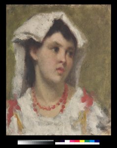 Retrato de uma jovem da Ciociaria, 1877 de Leonardo Bazzaro