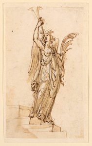 Design para Escultura: Trombeta Soprando Anjo