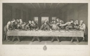 A Última Ceia, desenhada por Teodoro Matteini, gravada por Raphael Morghen (gravura)