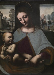 Virgem e Menino, c. 1500 (óleo sobre madeira) de Leonardo da (circle of) Vinci