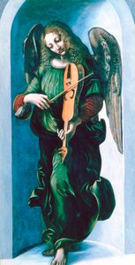 Um anjo em verde com uma Vielle, c1500 de Leonardo da Vinci