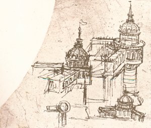 Arquitetura para castelos, c1472-c1519 1883 de Leonardo da Vinci