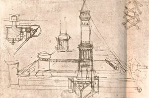 Arquitetura para castelos, c1472-c1519 1883 de Leonardo da Vinci